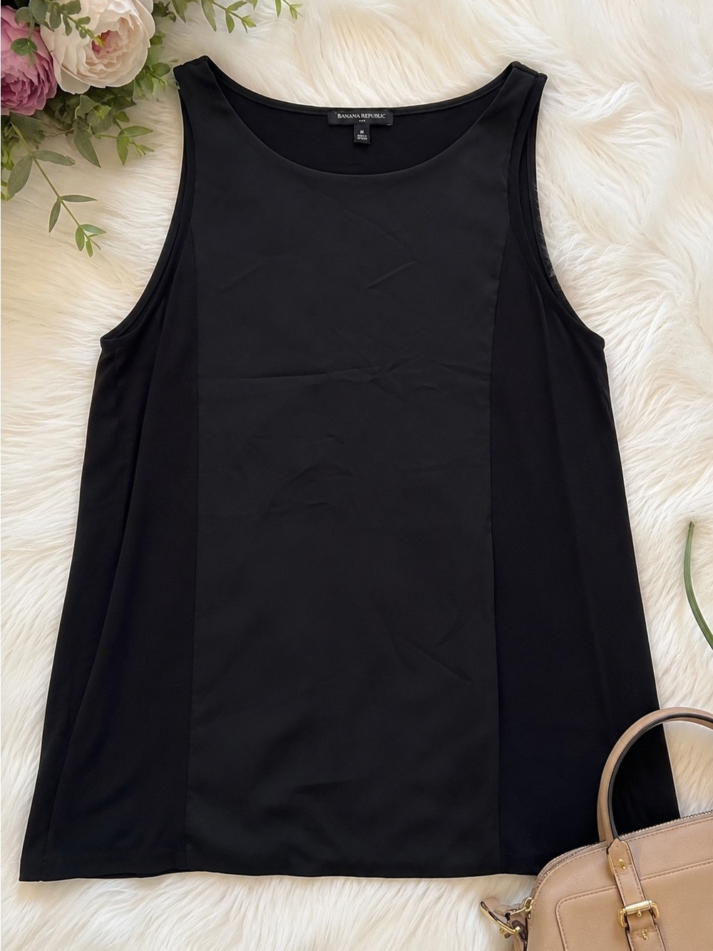 Banana Republic Black Sleeveless Overlay Shift Dress